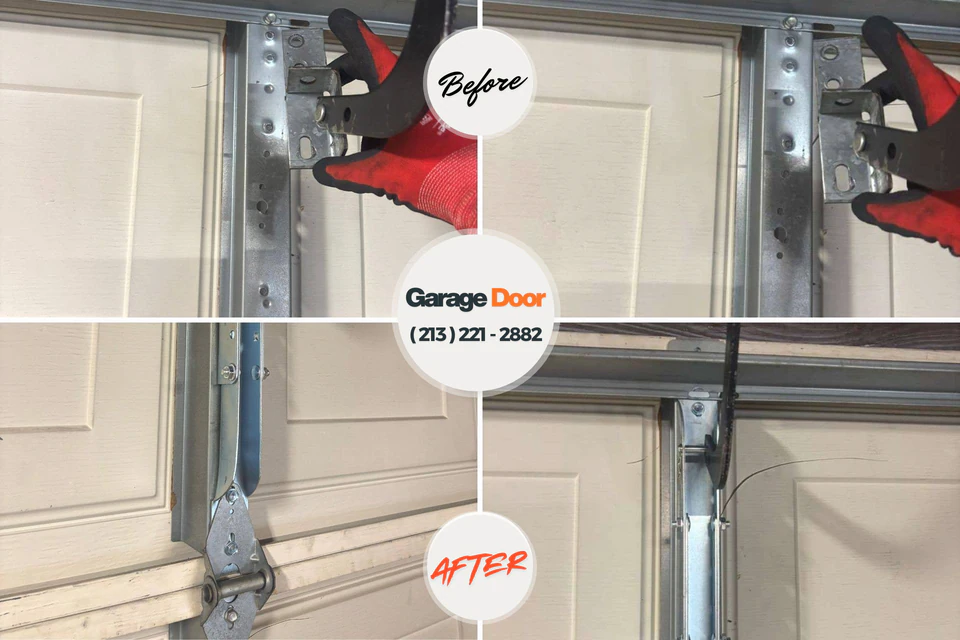 Before and after: garage door repair California City, CA